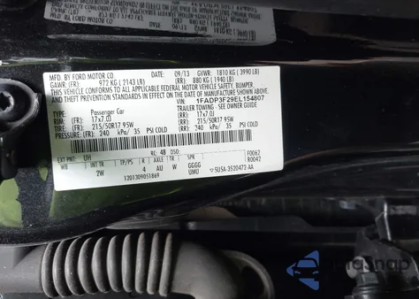 2014 Ford Focus Se z USA, uszkodzony, nr VIN 1FADP3F29EL154807